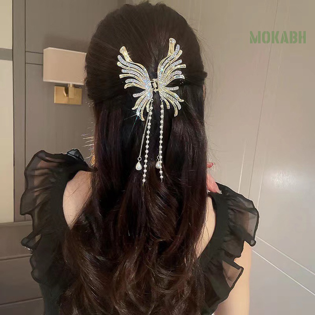 Kẹp Tóc Hình Bướm Đính Đá 3D Co Giãn Dành Cho Nữ
