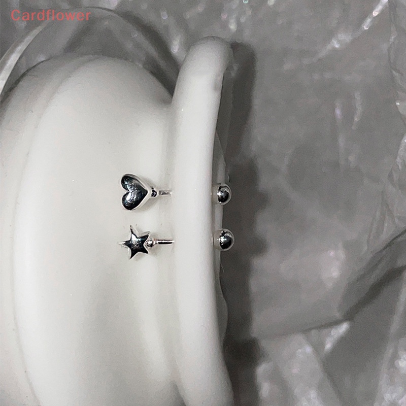 1 Đôi Khuyên Tai Hình Trái Tim Ngôi Sao Xương Tai Thời Trang Mới