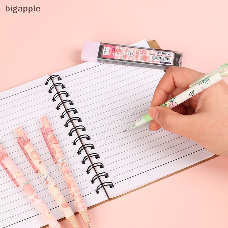 1 Set Bút Chì Bấm Ngòi 0.5MM In Hình Hoạt Hình Đáng Yêu