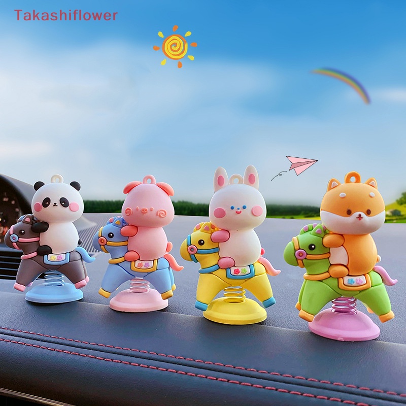 1 Búp Bê Lắc Đầu Hình Thỏ Gấu Hoạt Hình Trang Trí Bảng Điều Khiển Xe Hơi