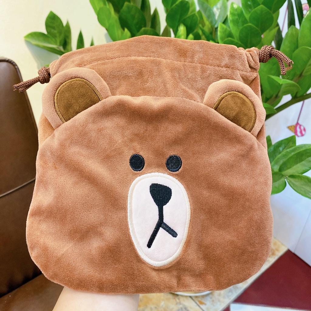 Túi vải rút hình Gấu