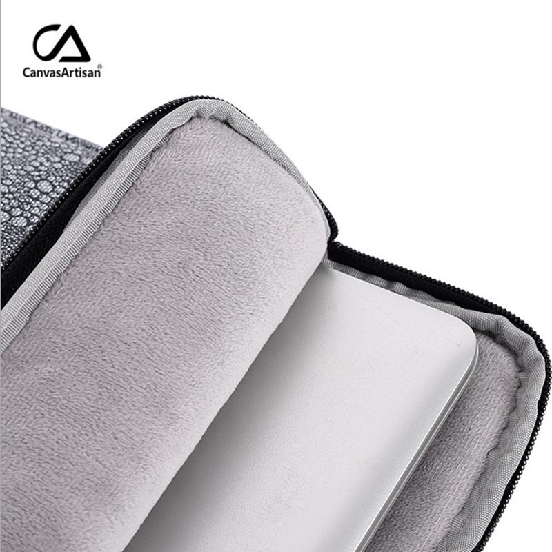 CanvasArtisan Túi Đựng Laptop Chống Nước Họa Tiết Da Rắn Xám Cho Macbook Air Pro M1 M2 Thinkpad 11 12 13 14 15 inch
