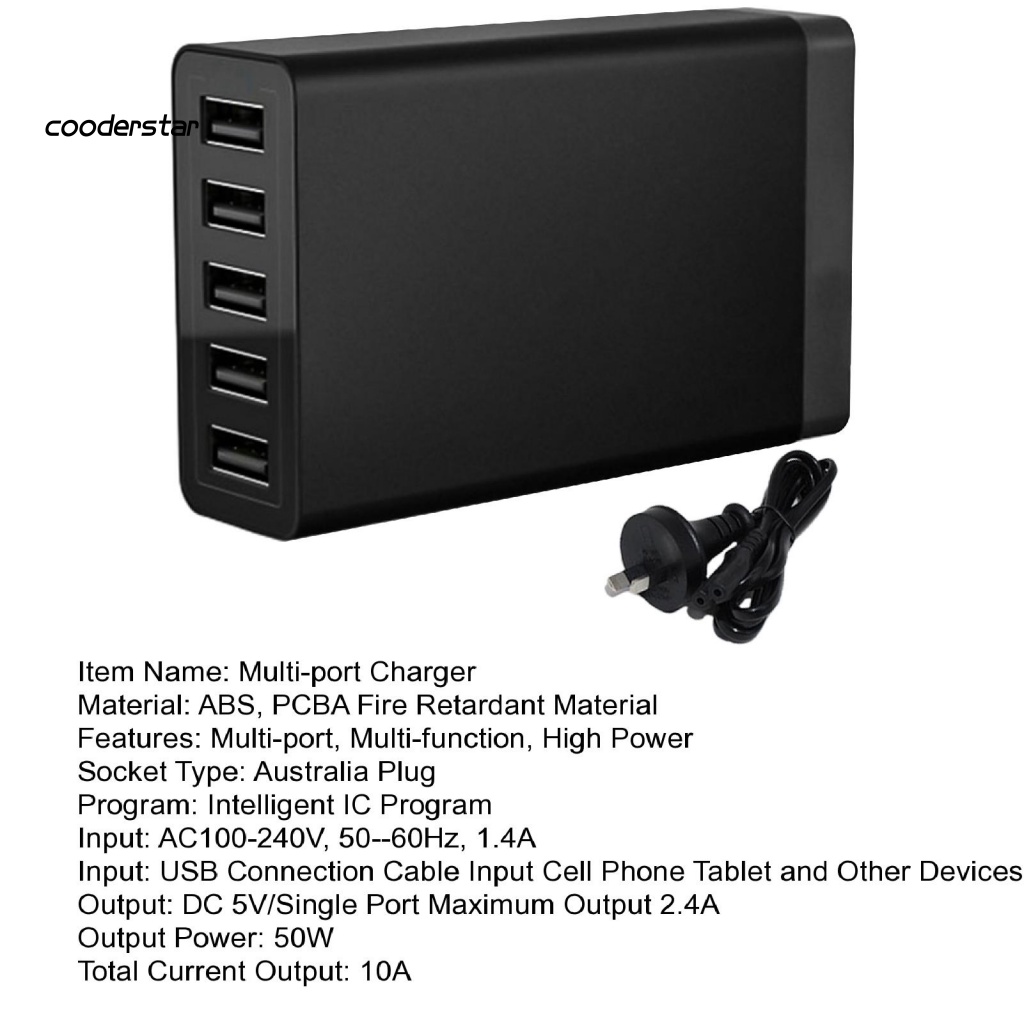 1 Bộ Đế Sạc Nhanh USB Có Đèn Báo Hiệu Công Suất Cao Đa Năng Dành Cho Văn Phòng