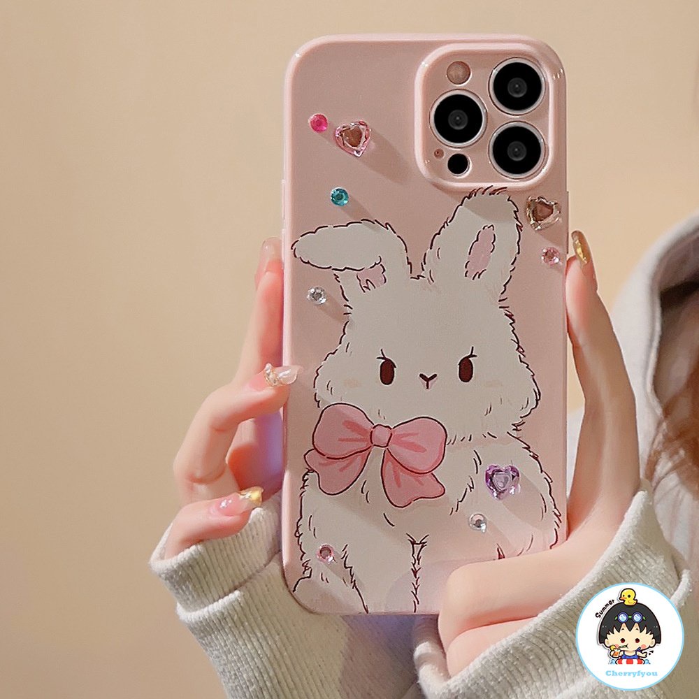 Ốp Điện Thoại TPU Mềm Chống Sốc Chống Dấu Vân Tay Hình Thỏ Cho IPhone 14 Pro Max 14 13 12 11 Pro Max X XR 8 7 Plus SE
