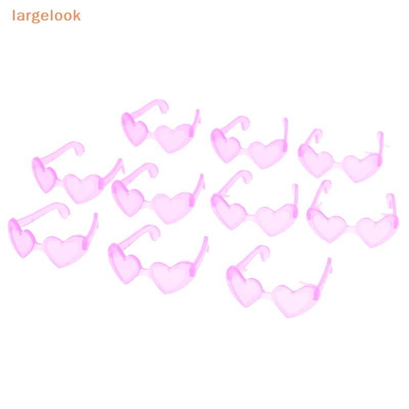 Set 10 Kính Mắt Gọng Nhựa Hình Trái Tim Mini Tỉ Lệ 1 / 6 Cho Nhà Búp Bê