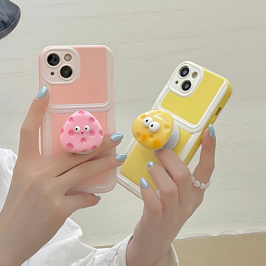 Ốp Điện Thoại tpu Dẻo Màu Sắc Ngọt Ngào Kèm Ngăn Đựng Thẻ &amp; Giá Đỡ Đứng Độc Đáo Cho iPhone 14 13 12 11 PRO MAX