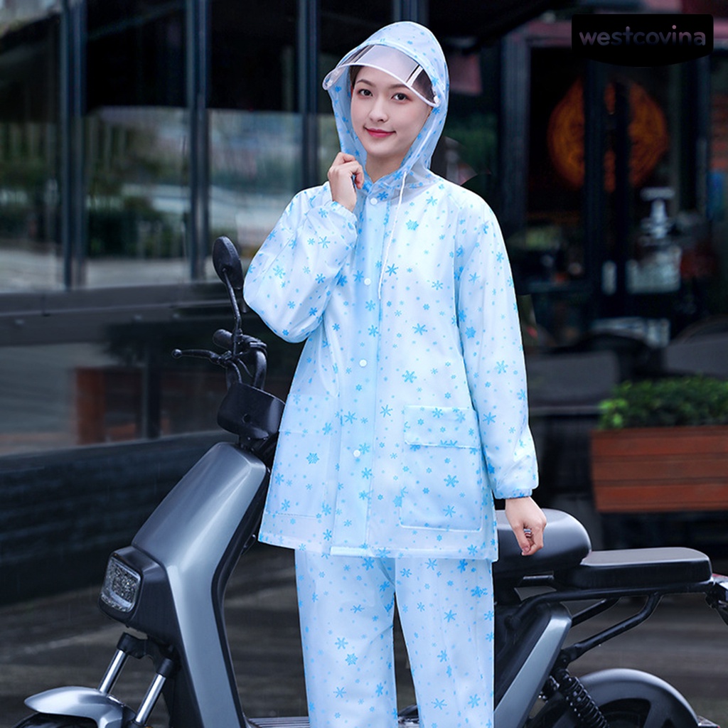 [COD]☁1 Bộ Áo Mưa Dày Dặn Có Nón Trùm Và Túi Che Mặt Tháo Rời Được Dành Cho Hoạt Động Ngoài Trời