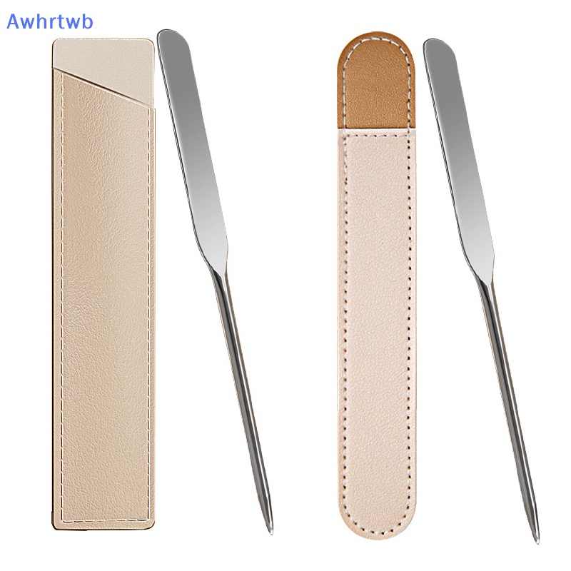 Set 1 Dụng Cụ Trang Điểm Hai Đầu Bằng Thép Không Gỉ Kèm Túi Đựng PU Mới