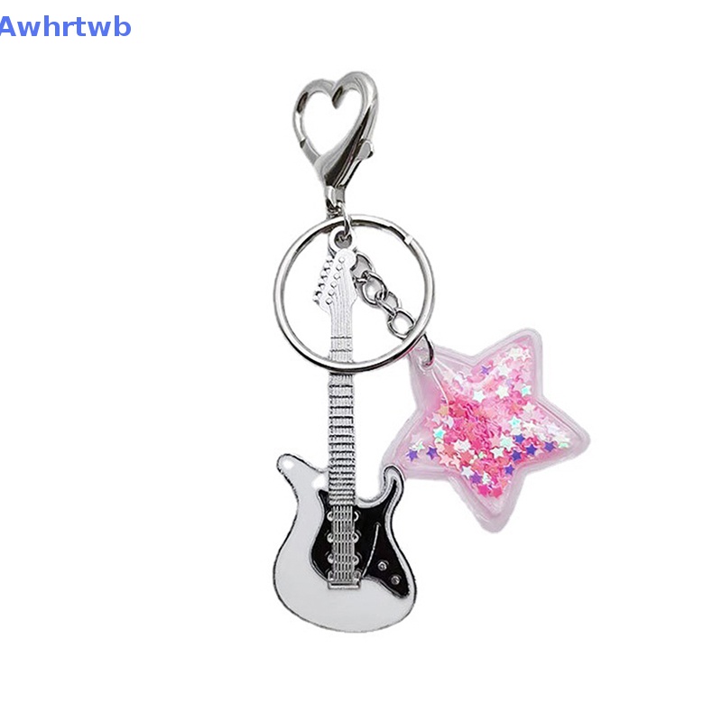 Móc Khóa Hình Đàn Guitar Y2k / Ngôi Sao / Trái Tim Phong Cách Vintage Thời Trang Cho Nữ Mới