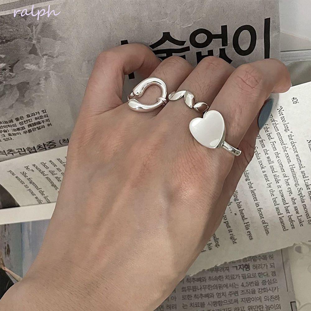 Nhẫn Kim Loại Hình Trái Tim Đơn Giản Cá Tính Cho Nữ