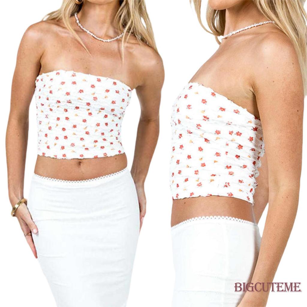 Áo Croptop Trễ Vai In Họa Tiết Hoa Thời Trang Mùa Hè Quyến Rũ Cho Nữ