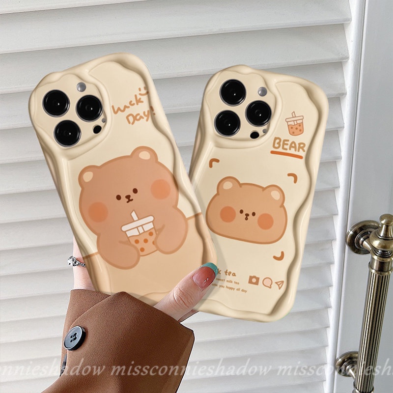 Ốp Điện Thoại Hình Gấu 3D Dễ Thương Cho Realme C53 C55 C35 C12 C25 C15 C33 C21Y C31 C25s C11 C30 5 9i 7i 5i 6i 5s C20 C25Y C3 C20A C3 C1 C21 C17 Vỏ Bọc Vô Lăng Xe Hơi Chất Lượng Cao