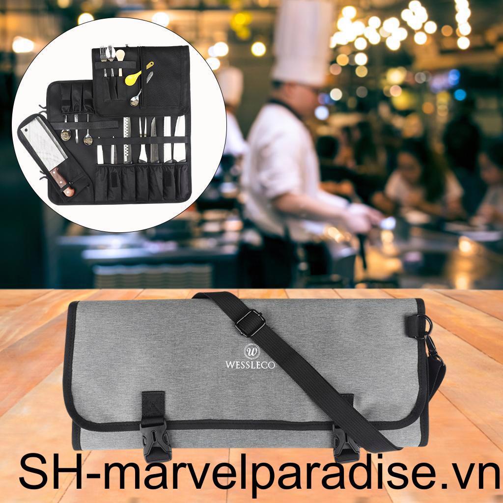 Túi Cuộn Đựng Dao Cắt Thịt Có Dây Điều Chỉnh Được Cho Nhà Bếp