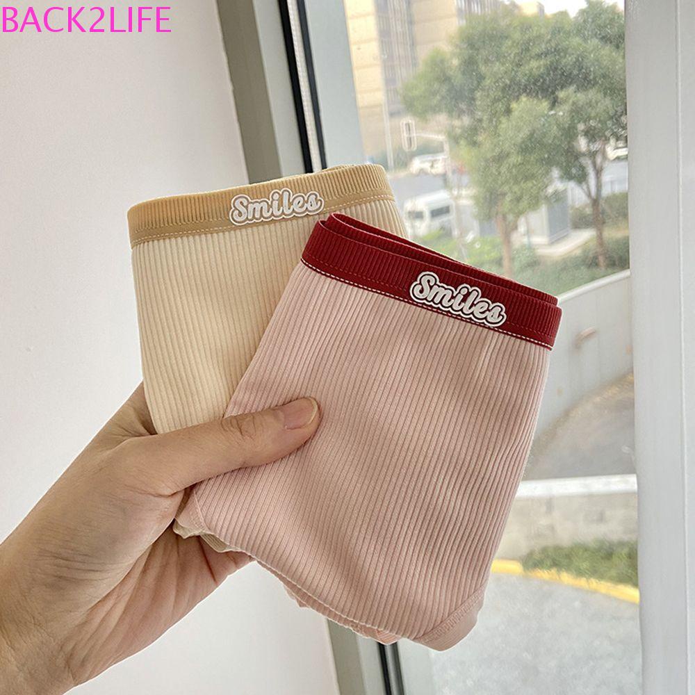 Quần Lót Màu Trơn In Chữ BACK2LIFE Dễ Thương Phong Cách Nhật Bản Cho Nữ