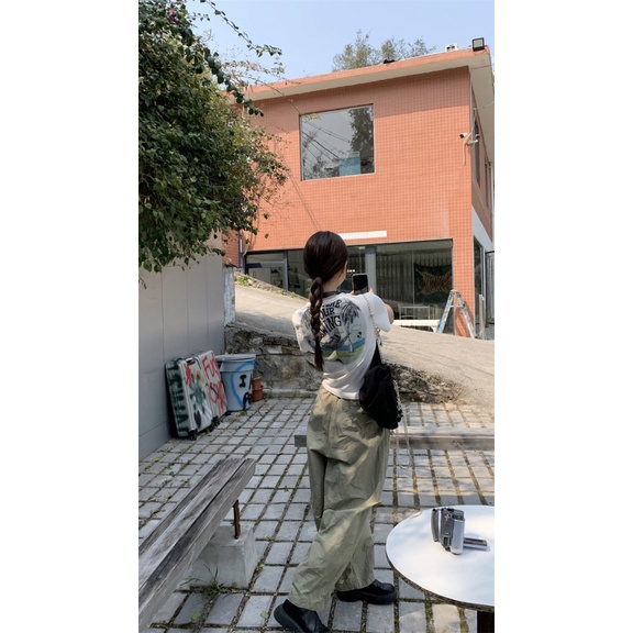 Áo baby tee Thun croptop Cotton Ngắn Tay Ôm Dáng In Chữ Phong Cách Retro Thời Trang Mùa Hè Cho Nữ