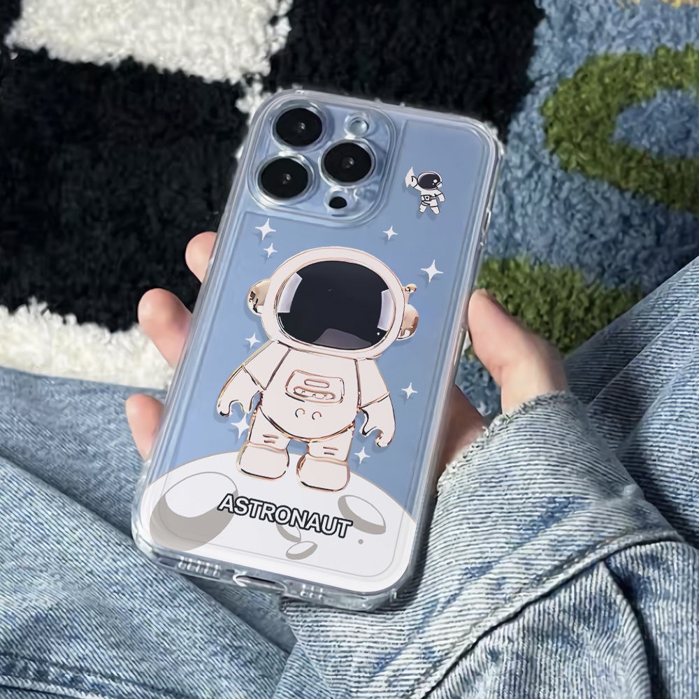 ✅Ốp Điện Thoại Mềm Chống Sốc Họa Tiết Phi Hành Gia Màu Trắng Cho Iphone 12 14 Pro 78 UFVG Plus 6In 1113