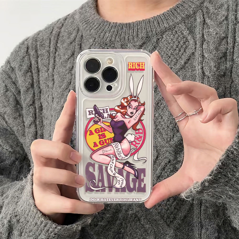 ✅Ốp Điện Thoại Mềm Cho Iphone117813Ốp Điện Thoại In Hình Cô Gái Thỏ 6In Phong Cách Cổ Điển Hhf2214Pro 6In Cho iPhone1214pro