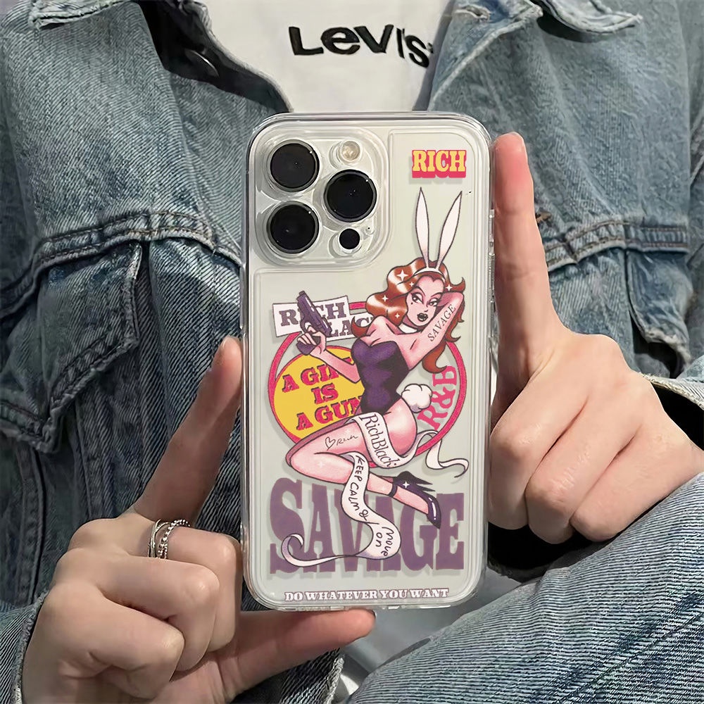 ✅Ốp Điện Thoại Mềm Cho Iphone117813Ốp Điện Thoại In Hình Cô Gái Thỏ 6In Phong Cách Cổ Điển Hhf2214Pro 6In Cho iPhone1214pro