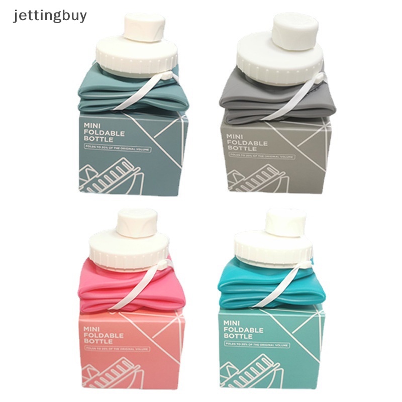 Bình nước thể thao JETTING gấp gọn bằng silicone dùng được ống hút tiện dụng