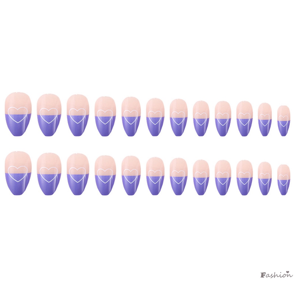 Móng Tay Giả Màu Hồng &amp; Tím Thoải Mái Mặc Thoải Mái