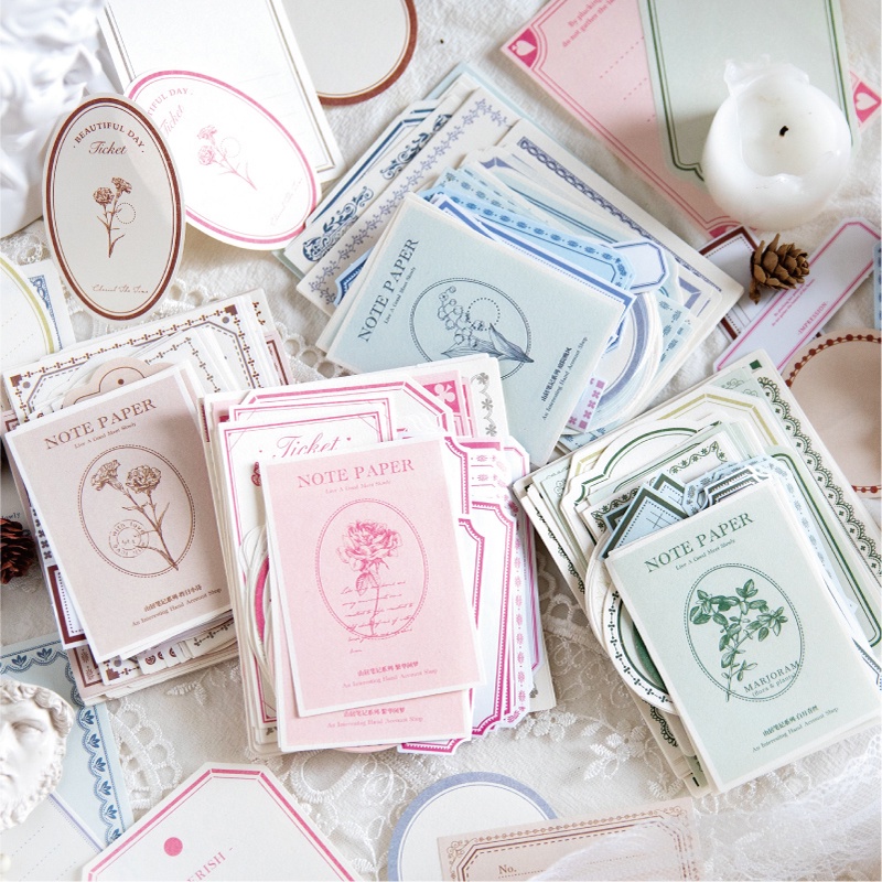 Set 104 Tờ Giấy Ghi Chú / Nhật Ký Phong Cách Retro