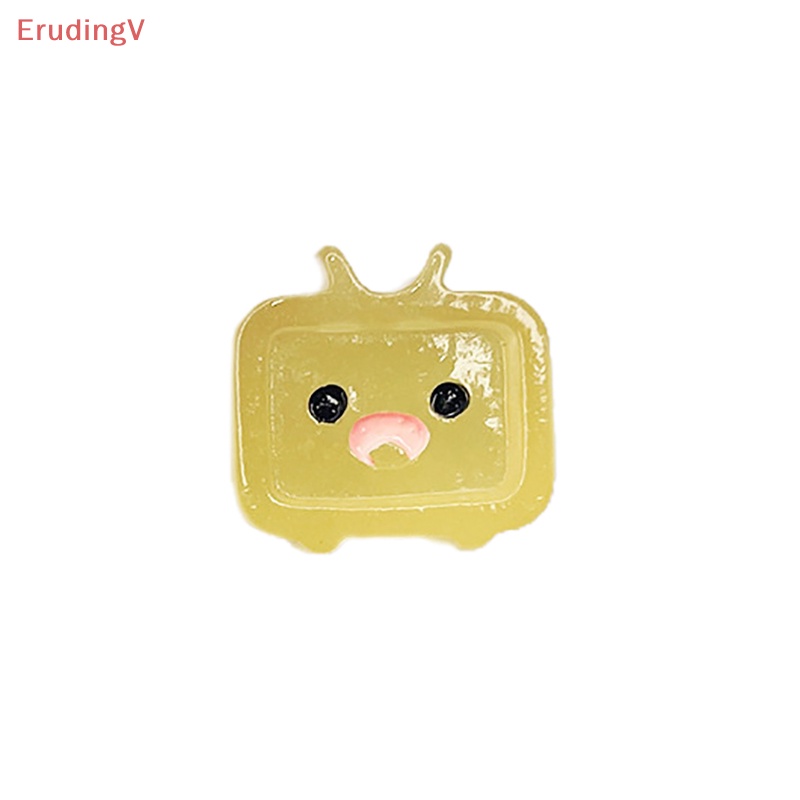 Bộ 5 Miếng Dán Hình TV Phát Sáng Kawaii Bằng Nhựa Resin Mặt Phẳng Có Biểu Tượng Cảm Xúc DIY