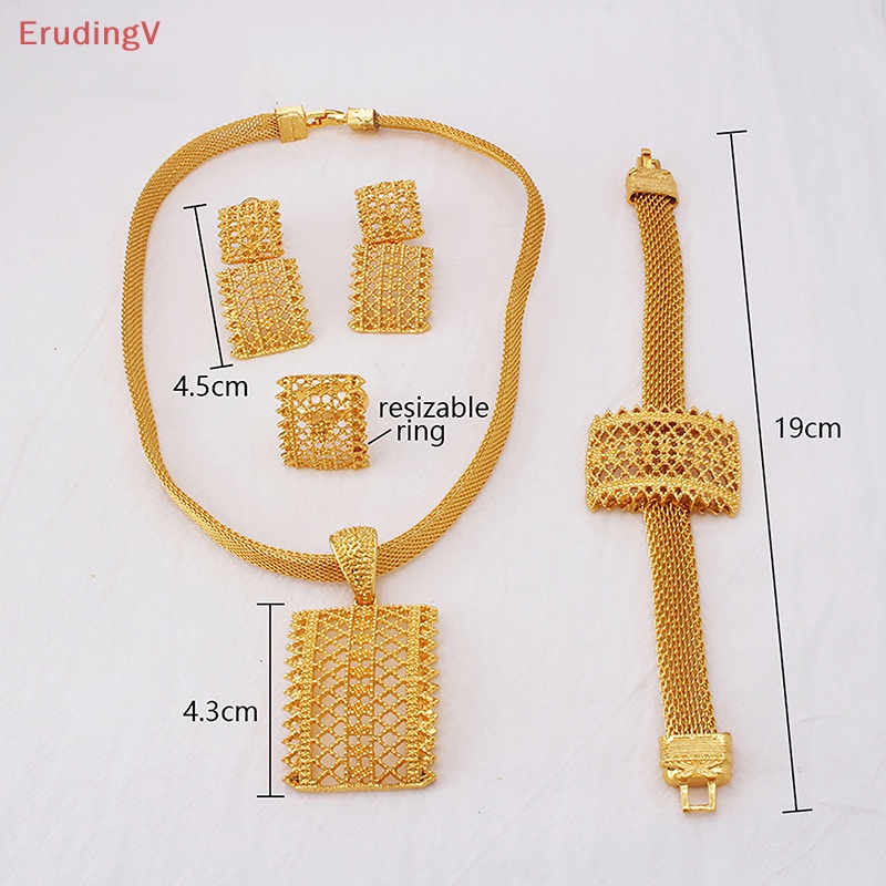 [ErudingV] Bộ Trang Sức Vòng cổ / Bông Tai / Nhẫn / Vòng Tay Màu Vàng Đồng Châu Phi Lớn Cho Nữ [Mới]