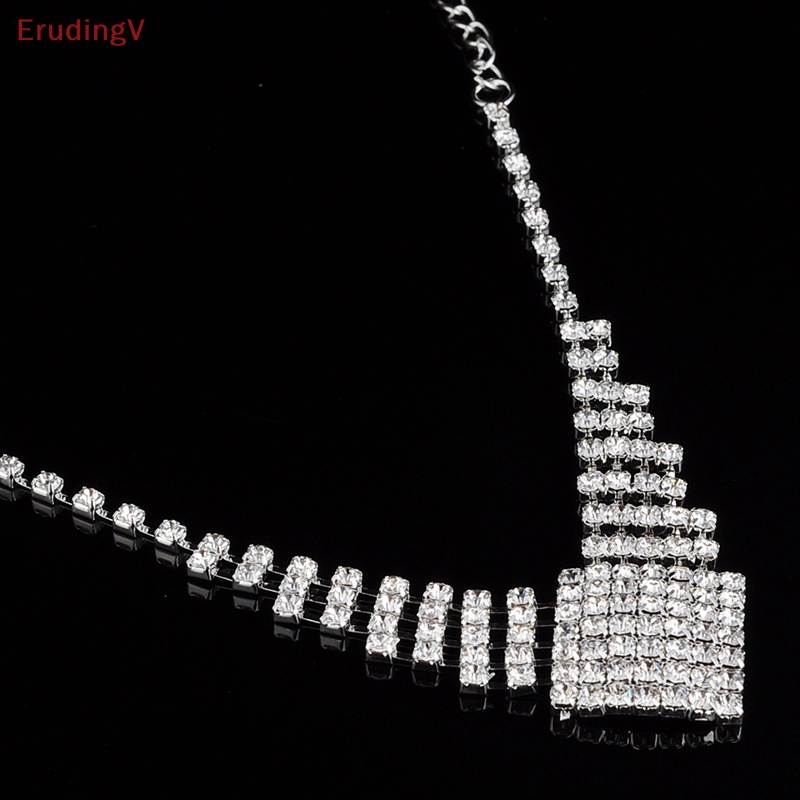 Bộ Vòng cổ + Bông Tai Mạ Bạc Đính Đá Pha Lê Thời Trang Cho Nữ