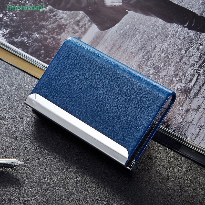 Ví Da PU Đựng Thẻ Tín Dụng / Danh Thiếp Cỡ Lớn Bằng Thép Không Gỉ