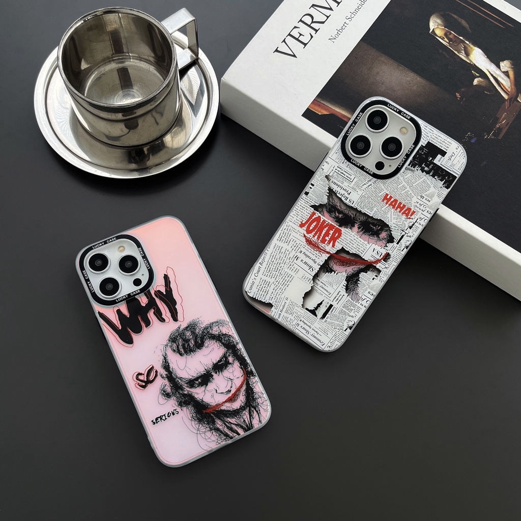 Ốp Điện Thoại TPU Mềm Trong Suốt Hai Mặt Chống Rơi Họa Tiết Nhãn Hiệu Chú Hề Cho iPhone 14 13 12 11 Pro Max