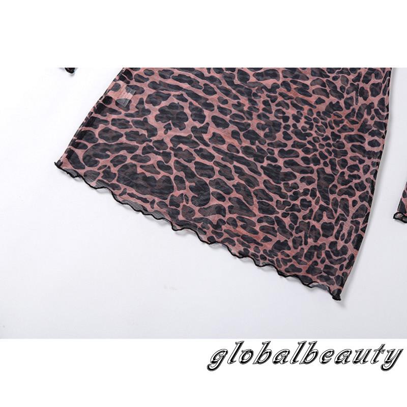 Đầm Tay Loe Hở Lưng Họa Tiết Da Báo Gợi Cảm Thời Trang Dành Cho Nữ