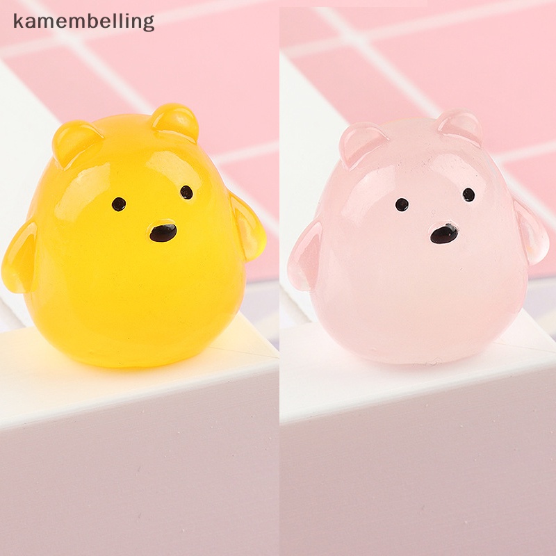 Đồ Chơi Chú Gấu Hoạt Hình Mini Ba Chiều Bằng Nhựa Resin Màu Dạ Quang Trang Trí Móc Khóa DIY