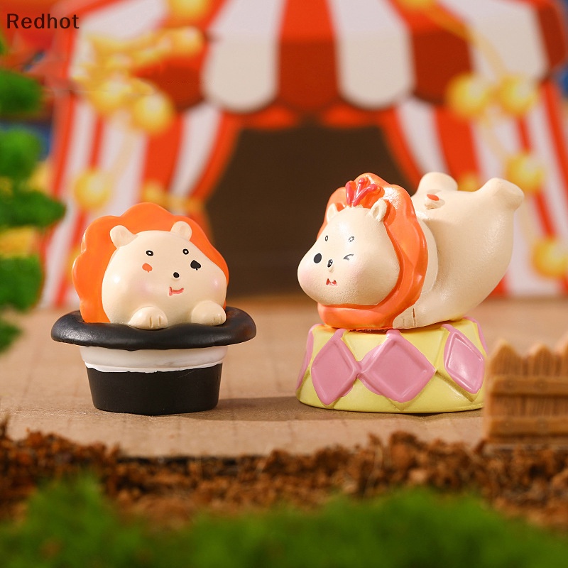 &lt; Redhot &gt; Mô Hình Sư Tử Rạp Xiếc Mini Vui Nhộn Trang Trí Tiểu Cảnh Để Bàn Trang Trí Nội Thất