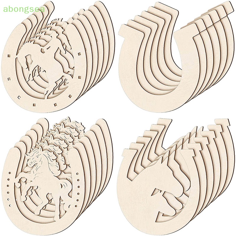 Set 24 Miếng Gỗ Hình Móng Ngựa Dùng Trang Trí DIY
