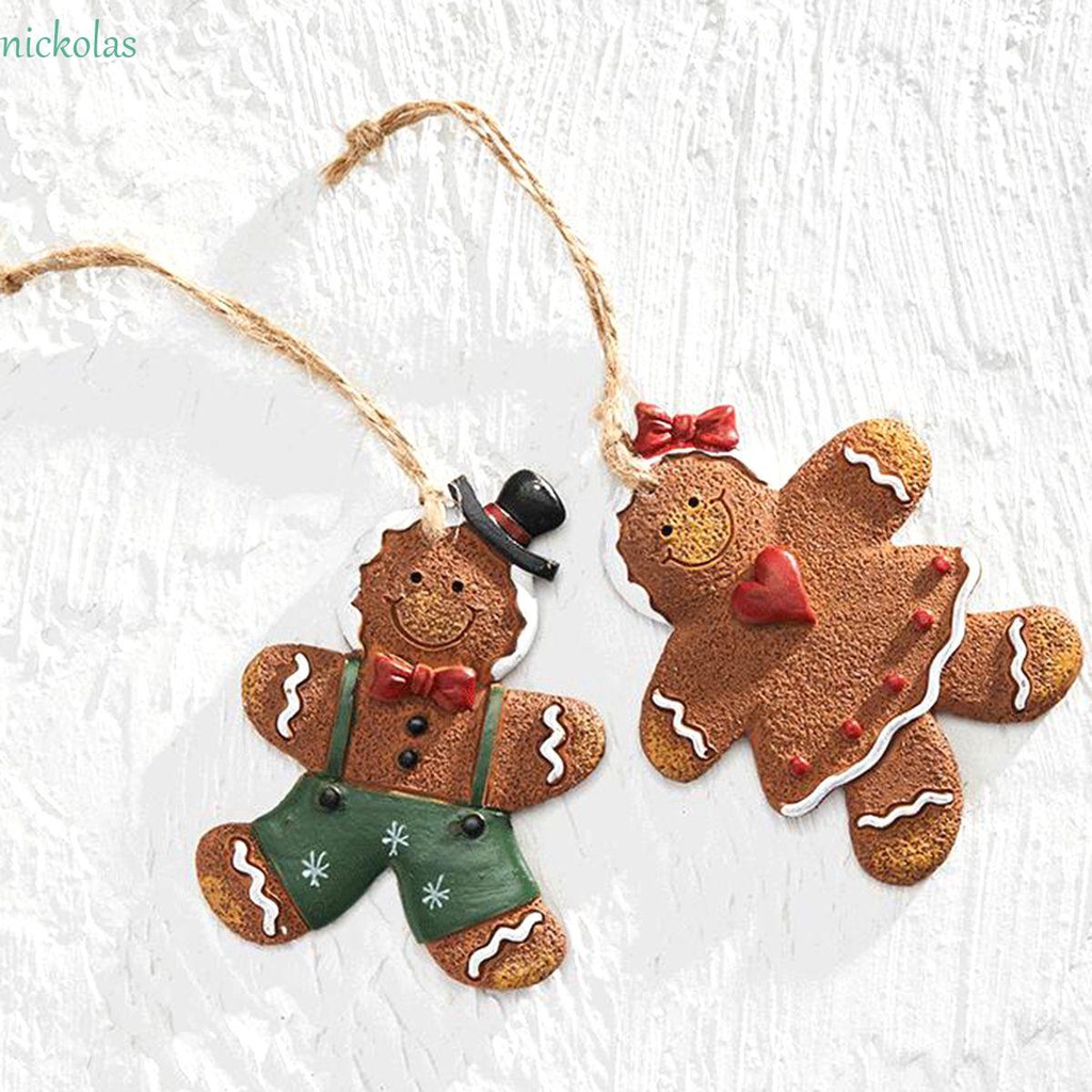 Phụ Kiện Treo Trang Trí Giáng Sinh Năm Mới Hình Bánh Gừng Xinh Xắn