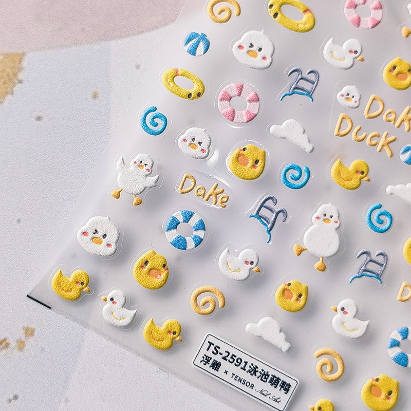Miếng Dán Trang Trí Móng Tay 5D Hình Vịt Dễ Thương TS-2590