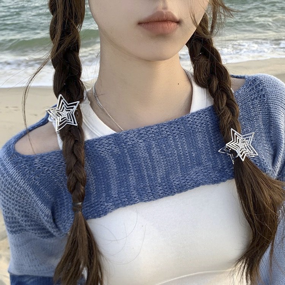 Y2k Kẹp Tóc Càng Cua / Kẹp Tóc Đuôi Ngựa Hình Ngôi Sao Rỗng Phong Cách Hip Hop Ngọt Ngào Đơn Giản Thanh Lịch Thời Trang Cho Nữ