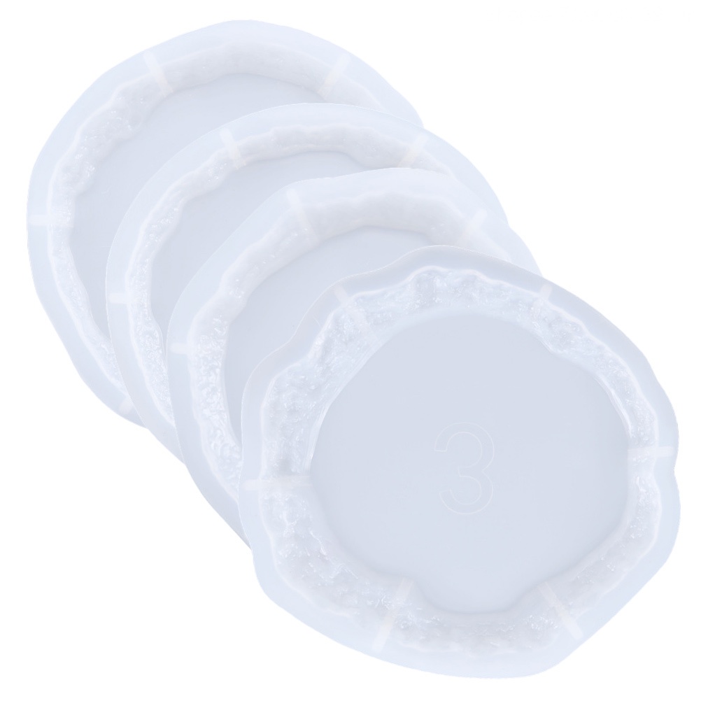 Set 4 Khuôn Silicone Làm Đế Lót Ly Hình Oval