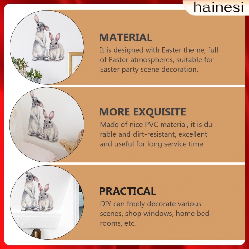 Miếng Dán Tường Trang Trí Hình Thỏ Phục Sinh Đáng Yêu Dành Cho Trẻ Em