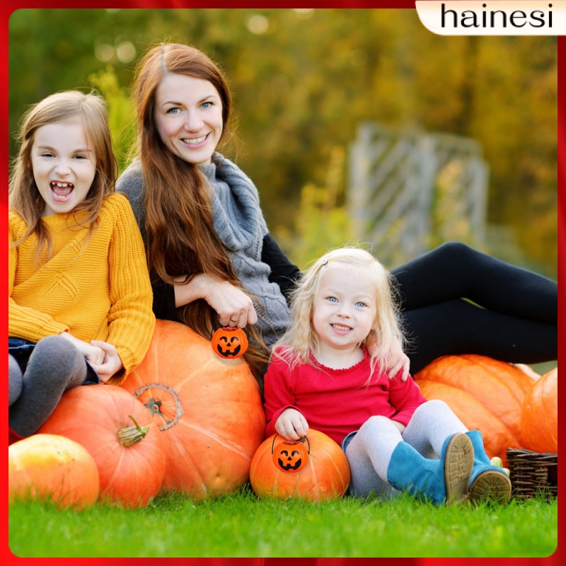 Giỏ Nhựa Mini Đựng Kẹo Giá Đỡ Hình Quả Bí Ngô Trang Trí