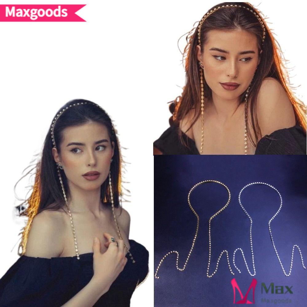 Băng Đô Cài Tóc Đính Tua Rua Dài Cho Đám Cưới|Dây Cột Tóc Dạng Chuỗi Xinh Xắn Dành Cho Nữ