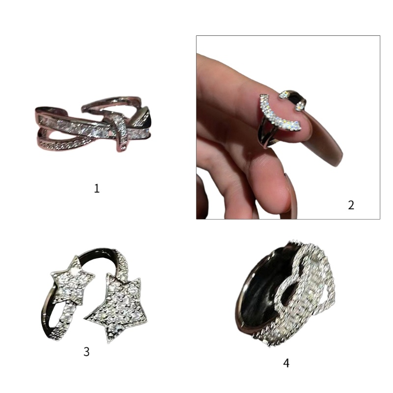 Nhẫn Đính Đá Zircon Hình Trái Tim Phong Cách Hàn Quốc Thời Trang Cho Nữ
