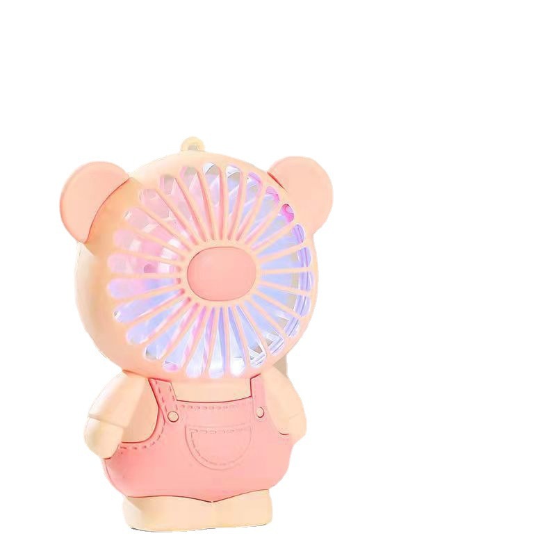 Quạt Mini Cầm Tay Dạ Quang Sạc Pin Kiểu Hoạt Hình Heo Dễ Thương