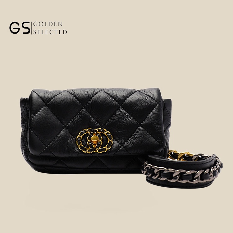 Túi Đeo Chéo Da PU Mềm Dáng Vuông Nhỏ Phối Dây Xích Thời Trang Cao Cấp