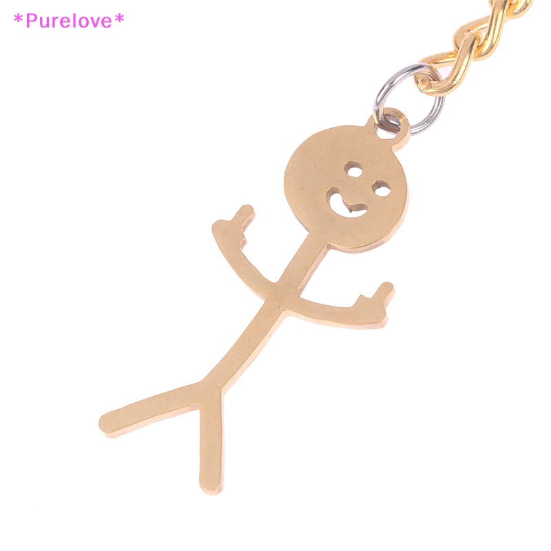 Móc Khóa Hình Người Nhỏ Bằng Thép Không Gỉ Mới