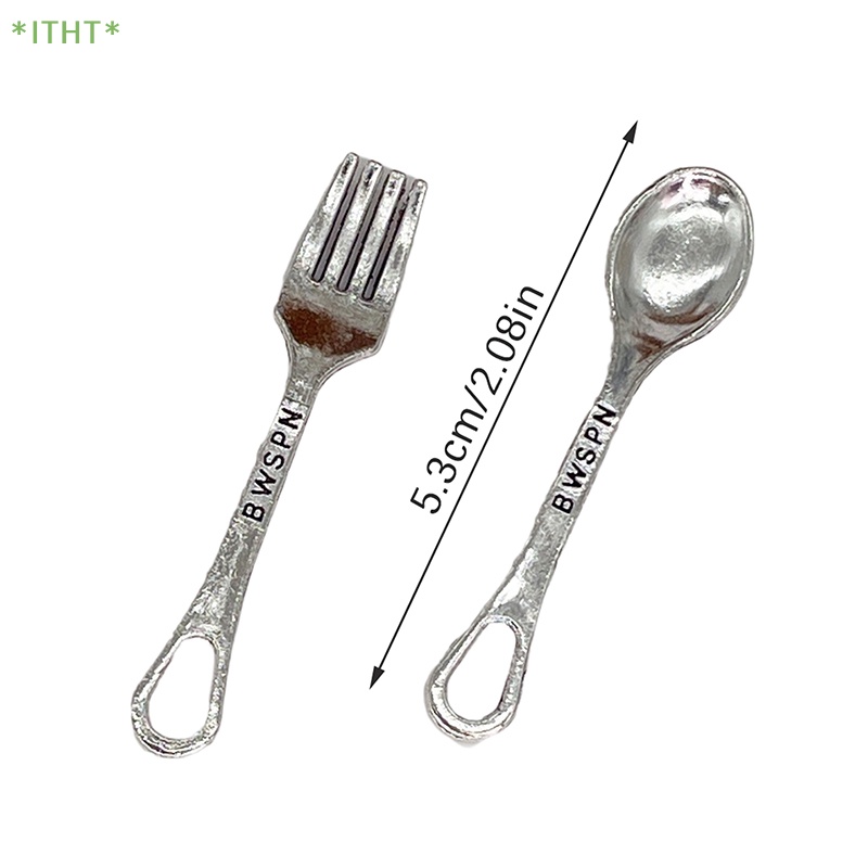 Bộ 4 Muỗng Nĩa 1: 6 Dùng Trang Trí Nhà Búp Bê Mới