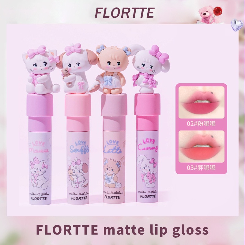 Son Kem FLORTTE / Flower Lolia MIKKO Trang Điểm Môi Mềm Mại