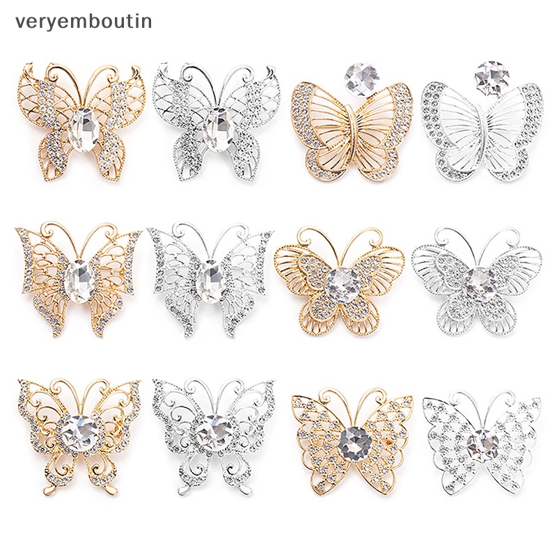 Trâm Cài Áo Hình Bướm Bằng Hợp Kim Đính Đá Thời Trang Dễ Phối Đồ