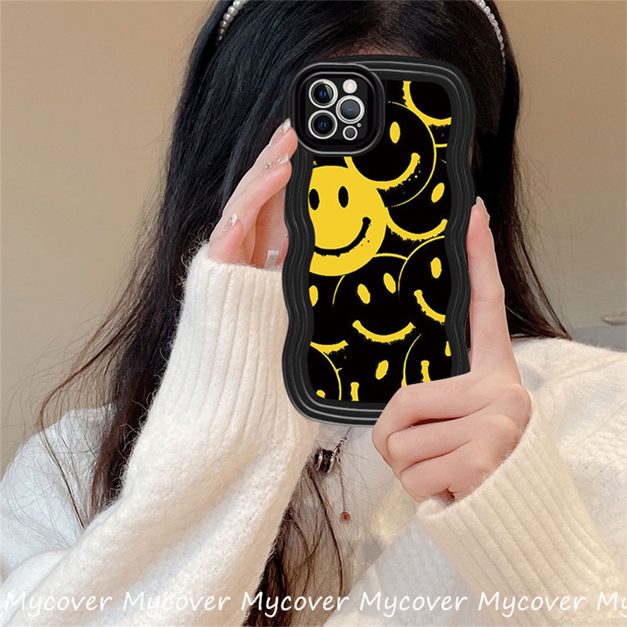 Ốp Điện Thoại Silicon Mềm Họa Tiết Mặt Cười Graffiti Cho iPhone 14 13 12 11 Pro Max X XR Xs Max 6 7 8 Plus
