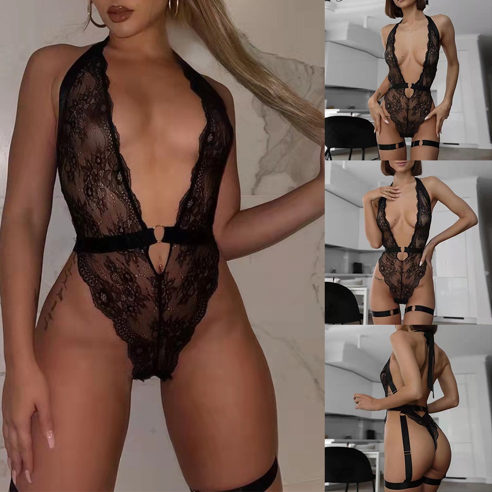 Đầm Ngủ Ren Màu Đen Thoải Mái Quyến Rũ Cho Nữ